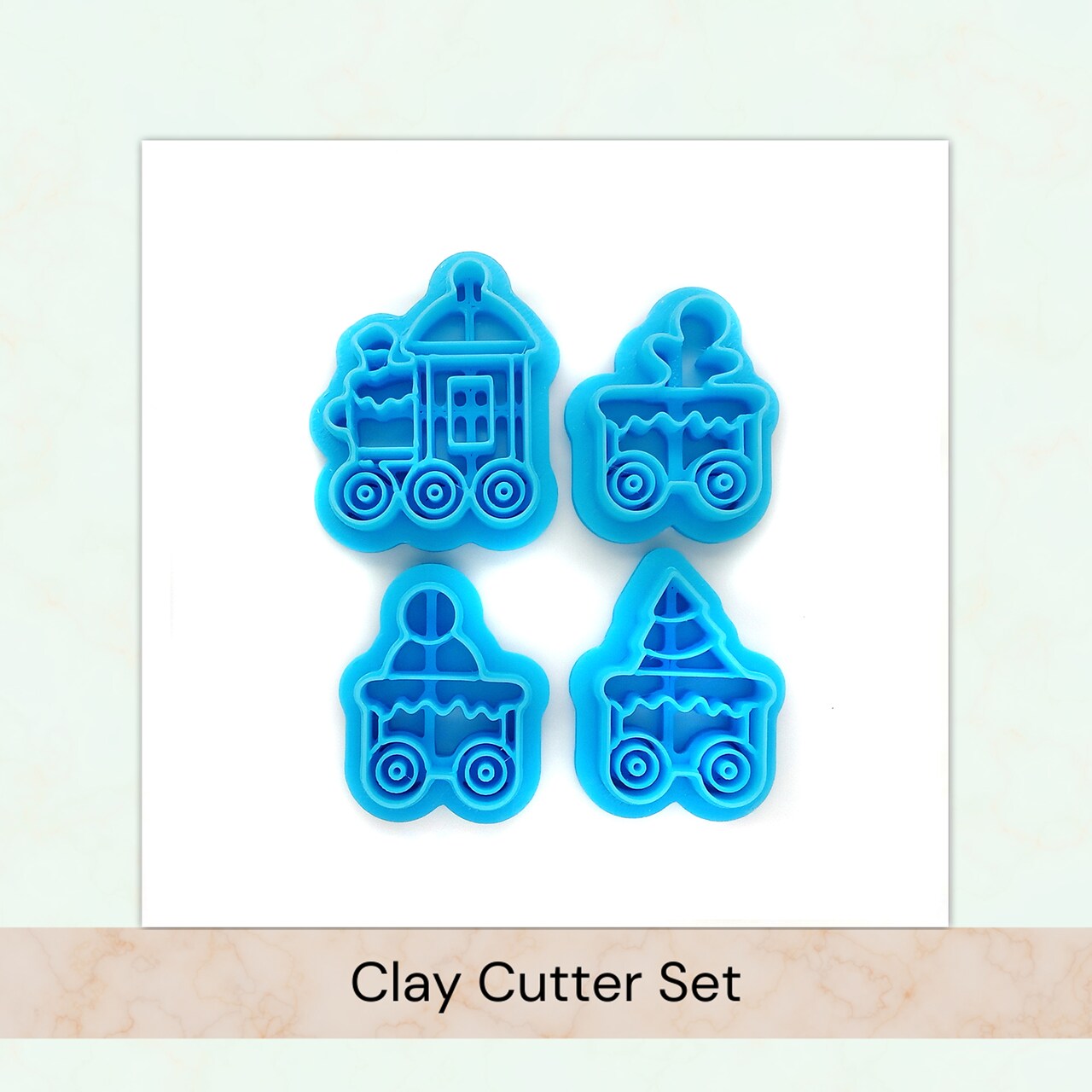 Christmas Train Polymer Clay Cutters, Set of 4 Cute & Festive Shapes, Adorabilities